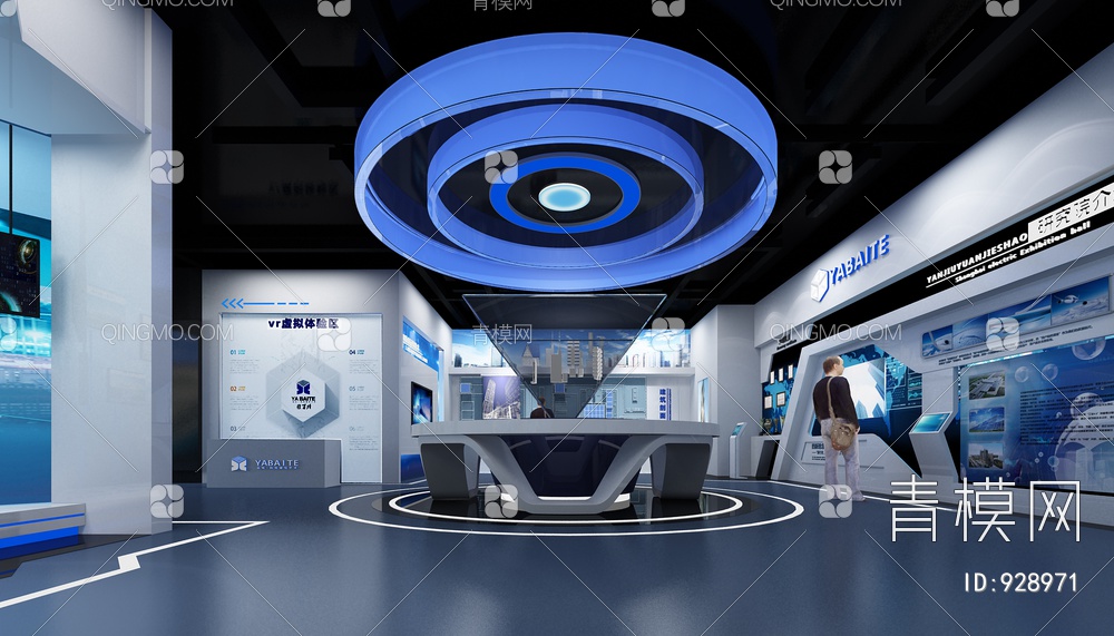 科技展厅，企业展厅，体验馆，多媒体展厅3D模型下载【ID:928971】
