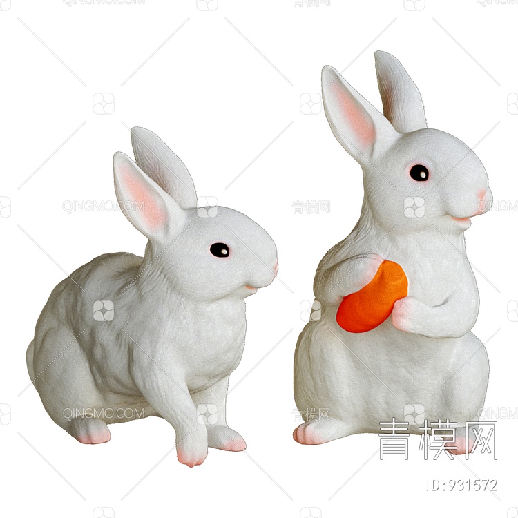 发光的兔子 饰品摆件3D模型下载【ID:931572】