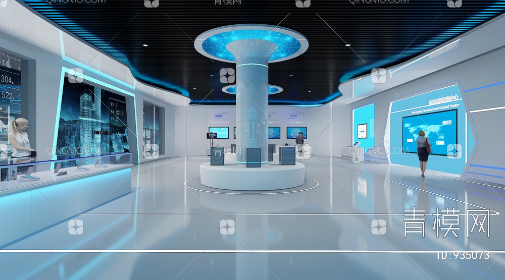 科技展厅，企业展厅3D模型下载【ID:935073】