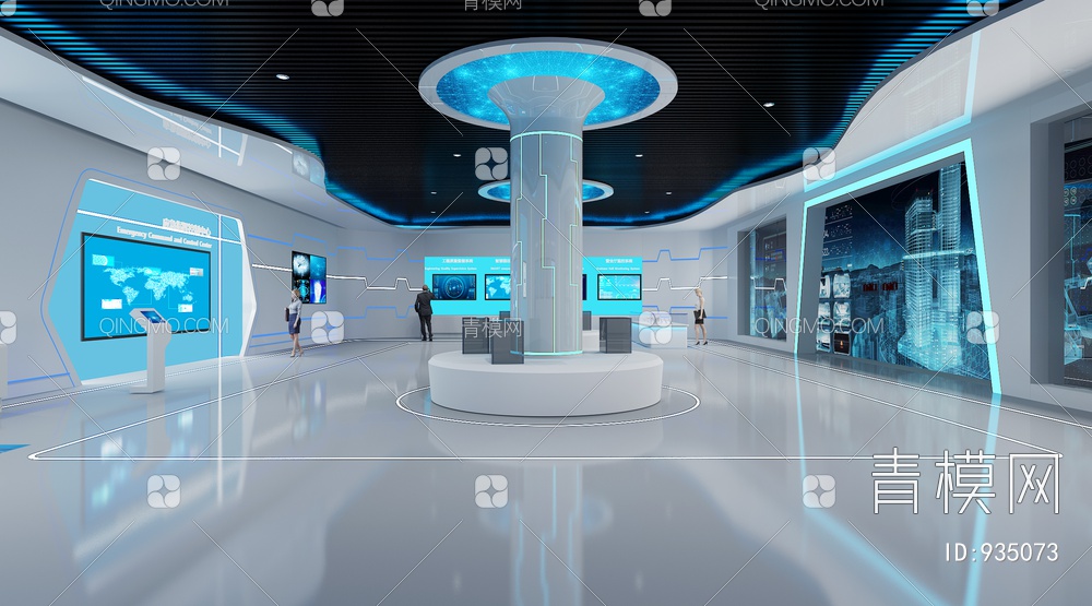 科技展厅，企业展厅3D模型下载【ID:935073】