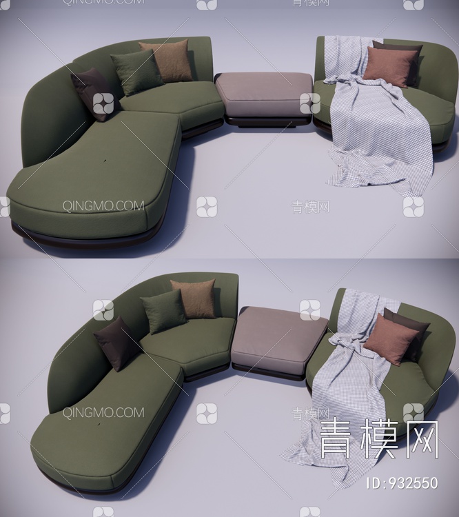 L型沙发SU模型下载【ID:932550】