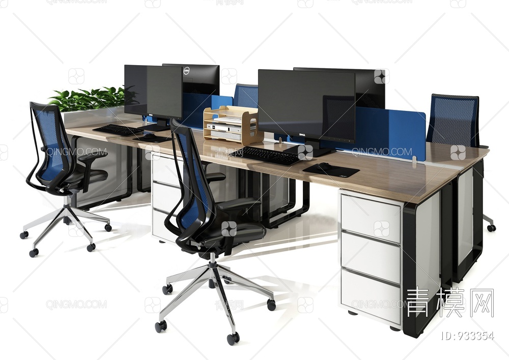 办公桌椅组合3D模型下载【ID:933354】