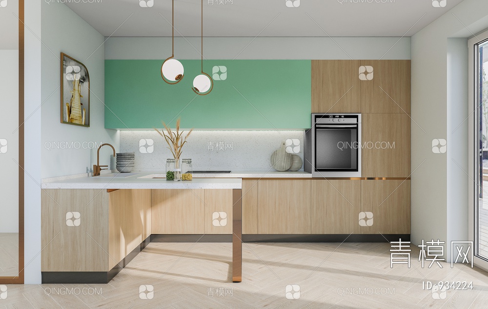 厨房，橱柜3D模型下载【ID:934224】