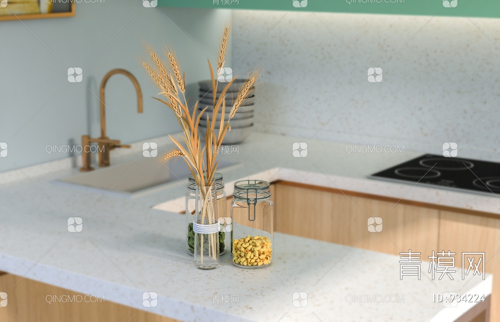 厨房，橱柜3D模型下载【ID:934224】