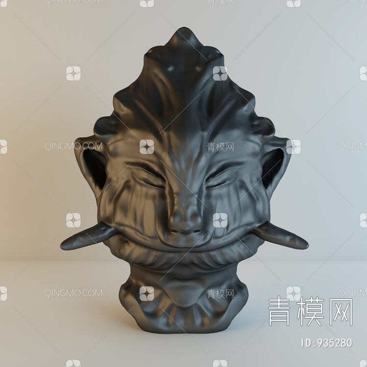 龙头雕塑摆件3D模型下载【ID:935280】