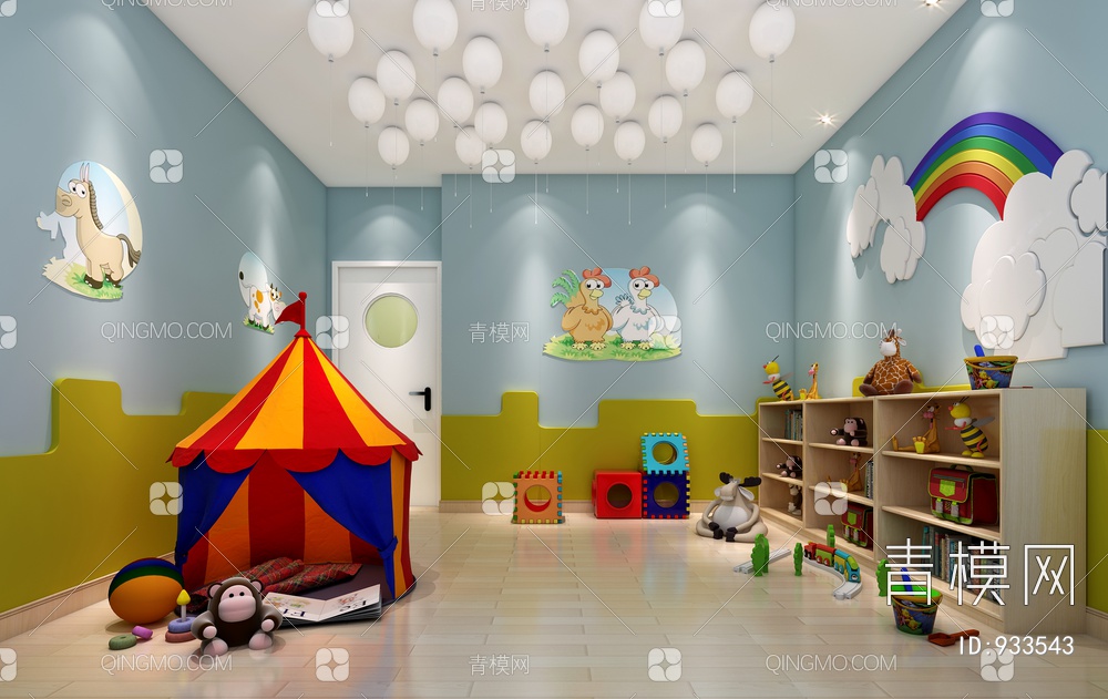 幼儿园教室3D模型下载【ID:933543】