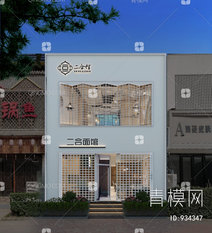 商业建筑外观店面3D模型下载【ID:934347】