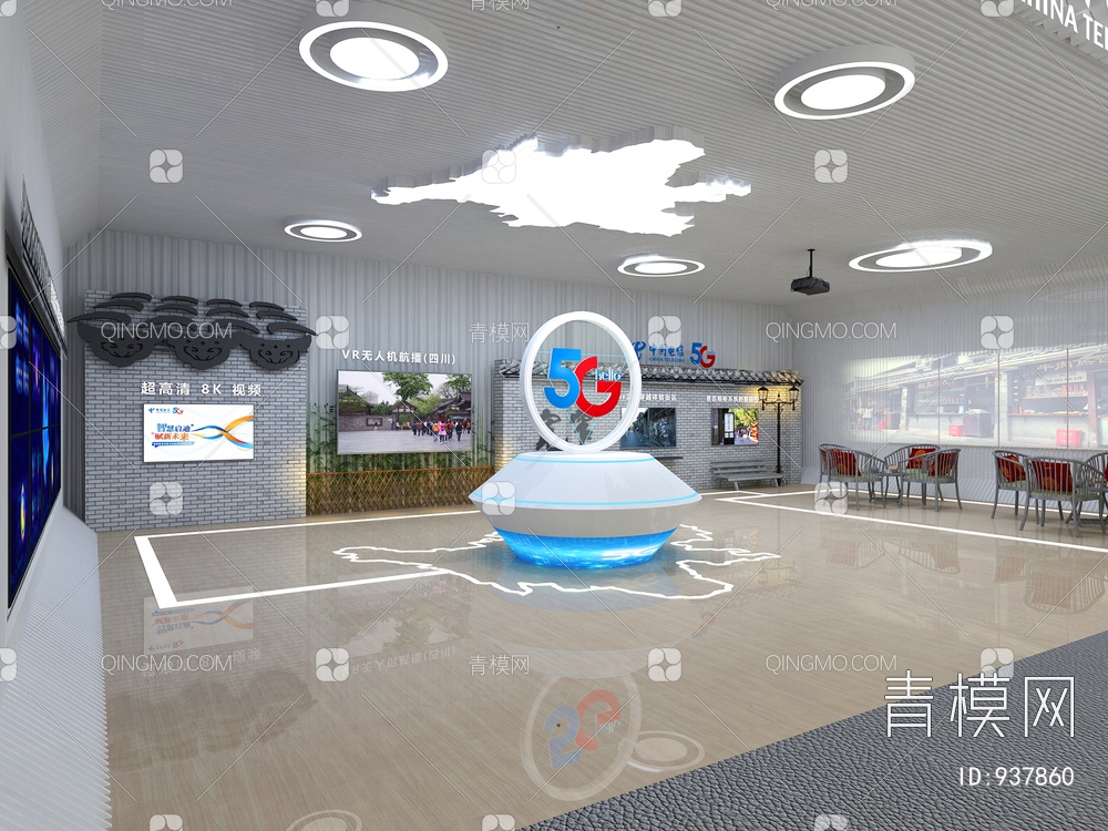 科技展厅，企业展厅，多媒体展厅，空间展厅3D模型下载【ID:937860】