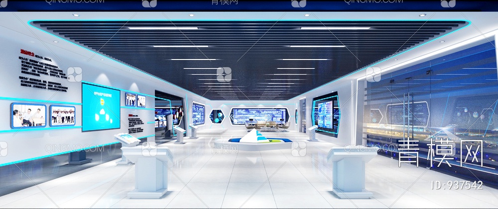 科技展厅，企业展厅，多媒体展厅，空间展厅3D模型下载【ID:937542】