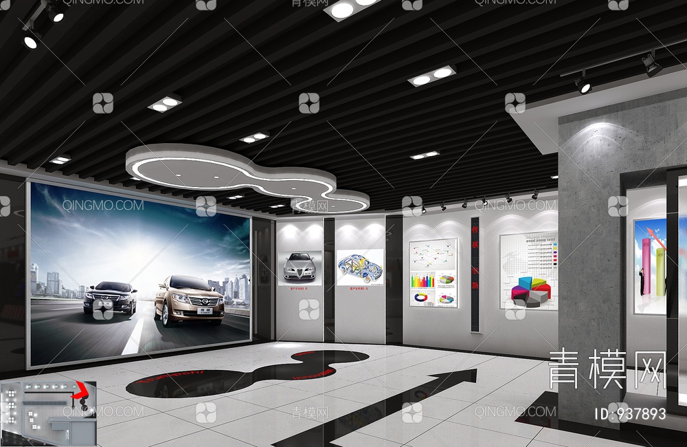 科技展厅，企业展厅，多媒体展厅，空间展厅3D模型下载【ID:937893】