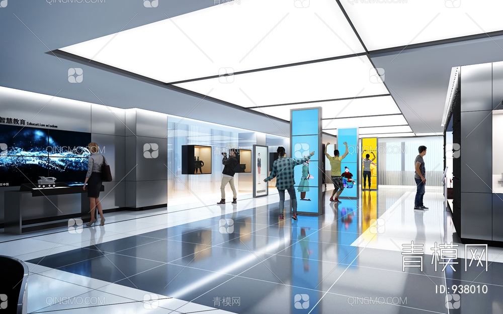 科技展厅，企业展厅，多媒体展厅，空间展厅3D模型下载【ID:938010】