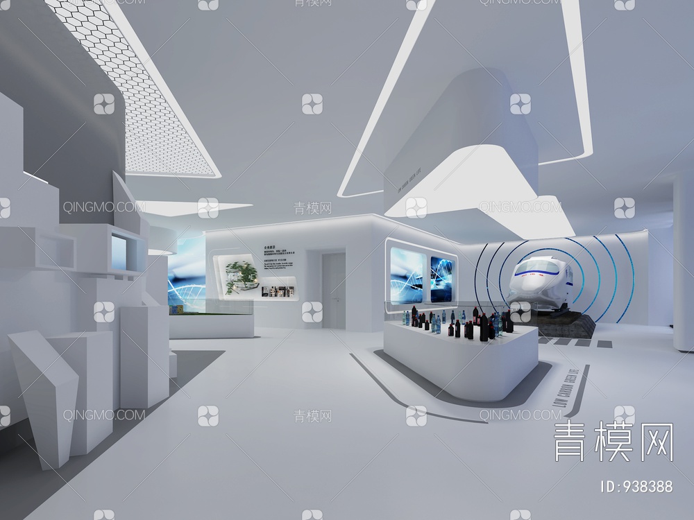 科技展厅，企业展厅，多媒体展厅，空间展厅3D模型下载【ID:938388】