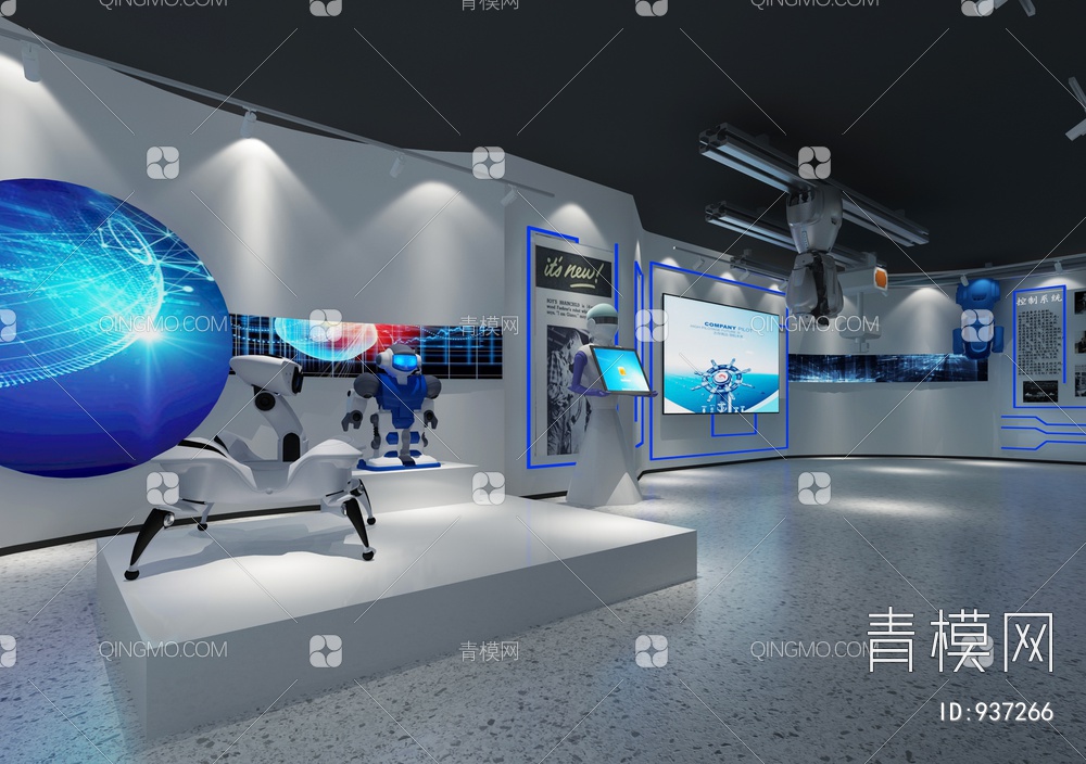 科技展厅，企业展厅，多媒体展厅，空间展厅3D模型下载【ID:937266】