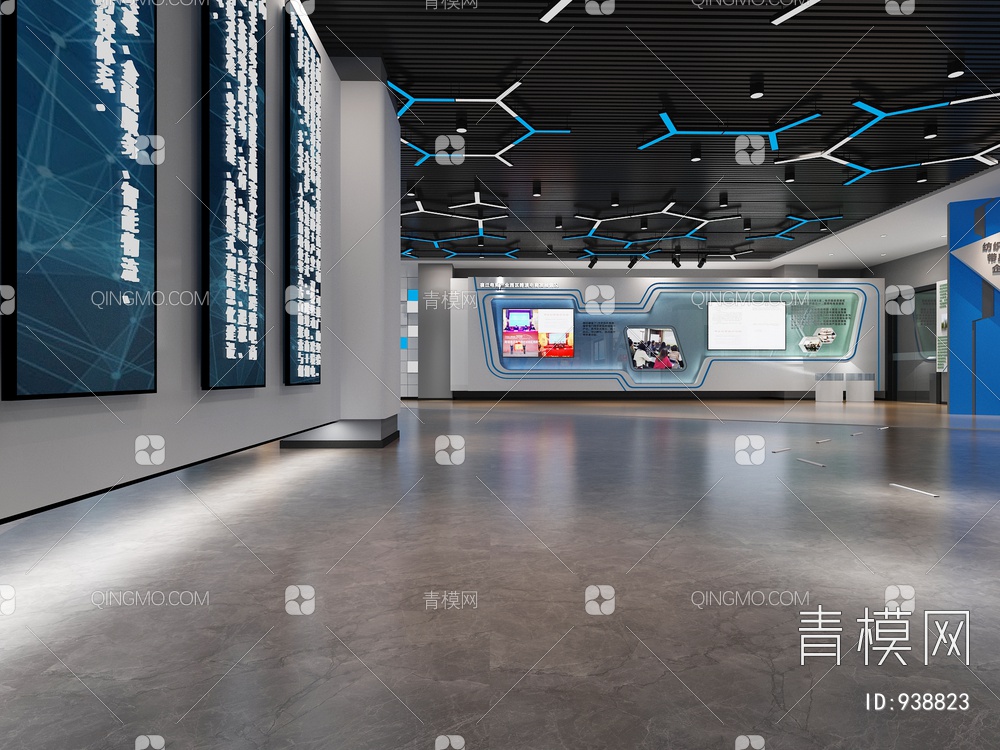 科技展厅，企业展厅，多媒体展厅，空间展厅3D模型下载【ID:938823】