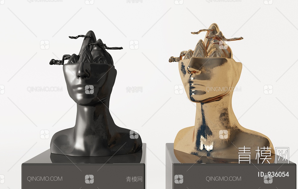 抽象人物雕塑摆台摆件3D模型下载【ID:936054】