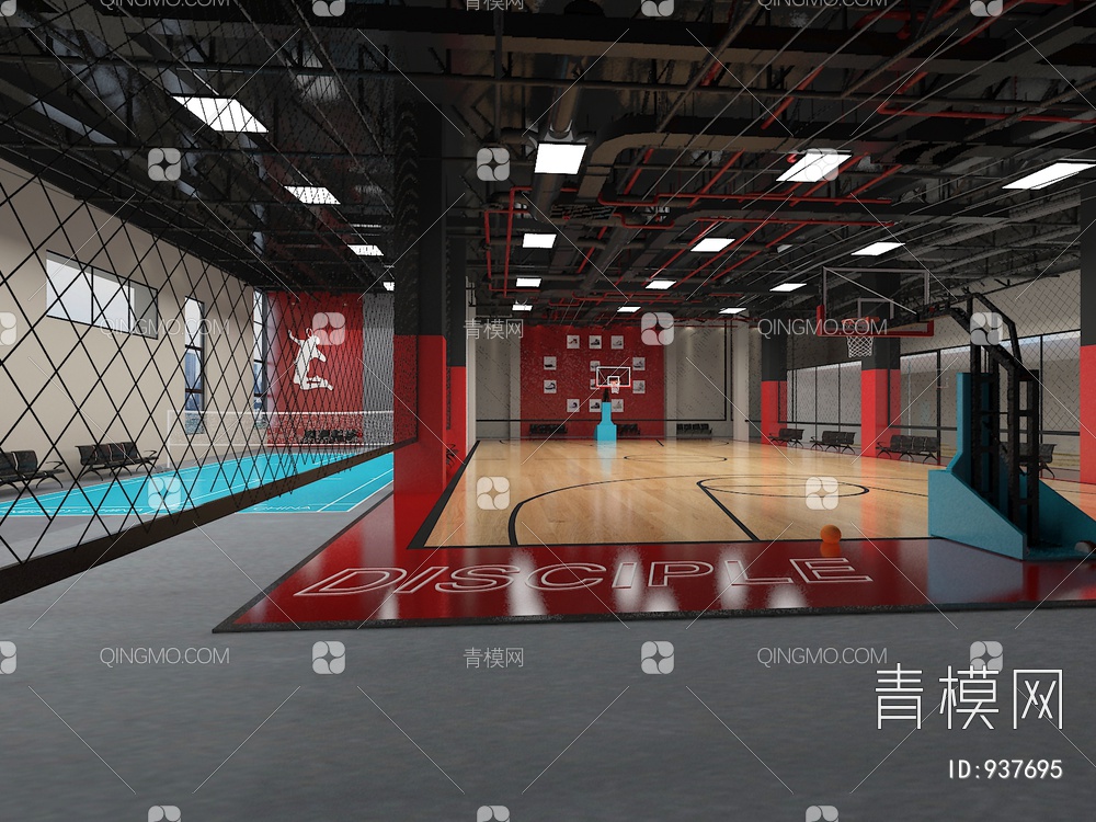 健身篮球馆3D模型下载【ID:937695】