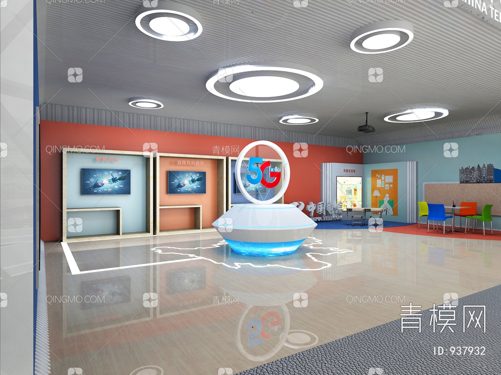 科技展厅，企业展厅，多媒体展厅，空间展厅3D模型下载【ID:937932】