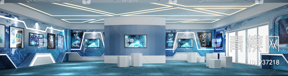 科技展厅，企业展厅，多媒体展厅，空间展厅3D模型下载【ID:937218】