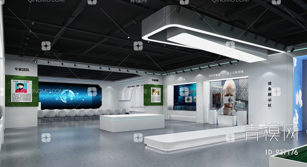 科技展厅，企业展厅，多媒体展厅，空间展厅3D模型下载【ID:937176】