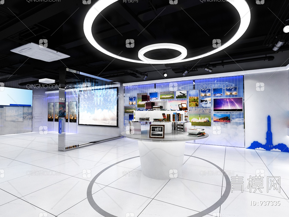 科技展厅，企业展厅，多媒体展厅，空间展厅3D模型下载【ID:937335】