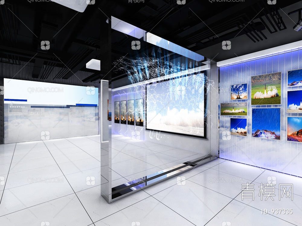科技展厅，企业展厅，多媒体展厅，空间展厅3D模型下载【ID:937335】