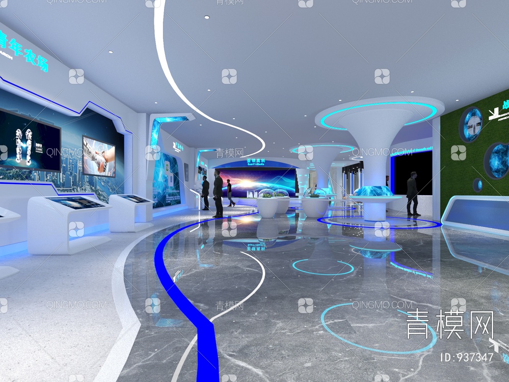 科技展厅，企业展厅，多媒体展厅，空间展厅3D模型下载【ID:937347】