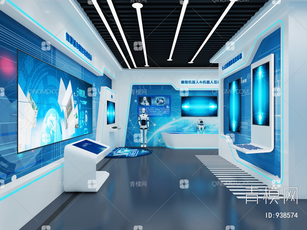 科技展厅，企业展厅，多媒体展厅，空间展厅3D模型下载【ID:938574】