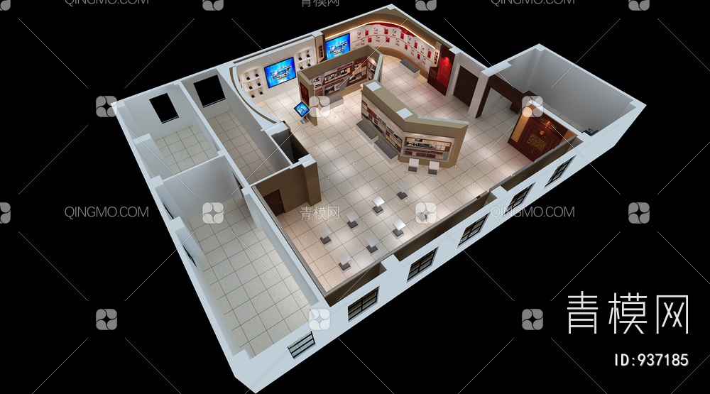 党建监狱展厅3D模型下载【ID:937185】
