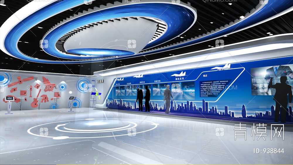 科技展厅，企业展厅，多媒体展厅，空间展厅3D模型下载【ID:938844】