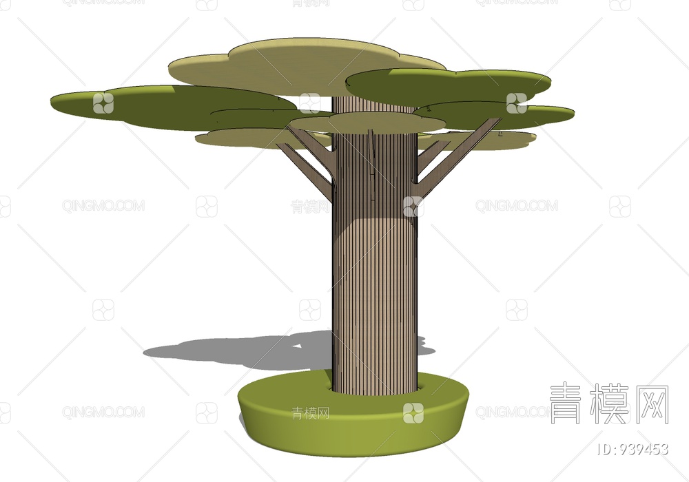 儿童卡通造型柱子树SU模型下载【ID:939453】