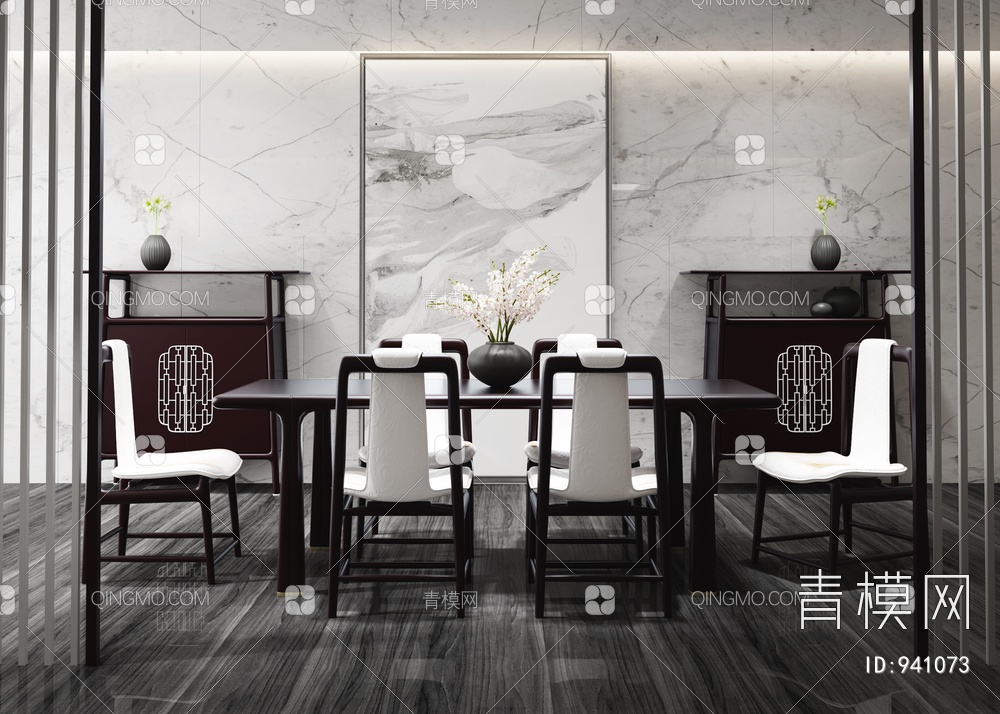 新中式餐厅3D模型下载【ID:941073】