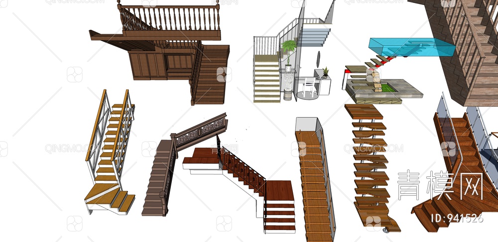 室内楼梯SU模型下载【ID:941526】