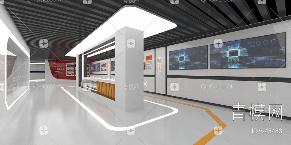 科技展厅，企业展厅，多媒体展厅，空间展厅3D模型下载【ID:945483】