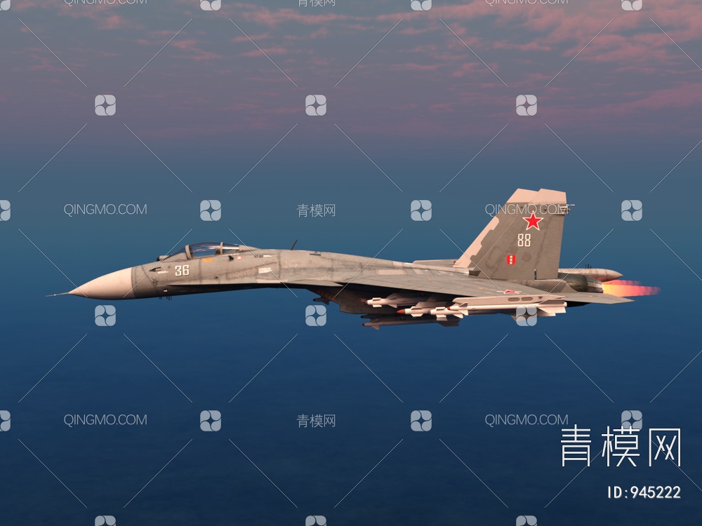 苏37战斗机3D模型下载【ID:945222】