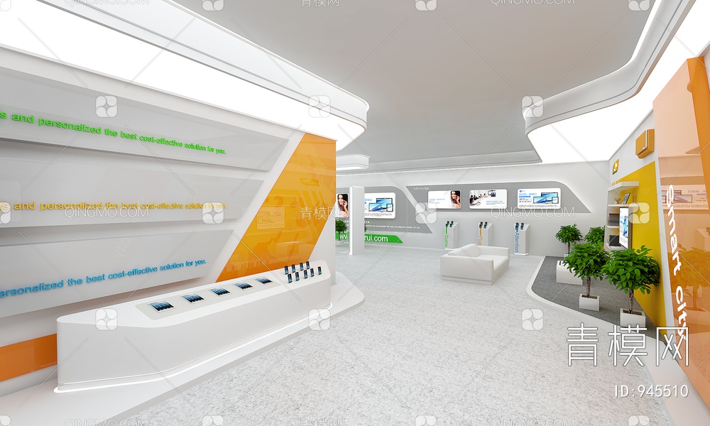科技展厅，企业展厅，多媒体展厅，空间展厅3D模型下载【ID:945510】