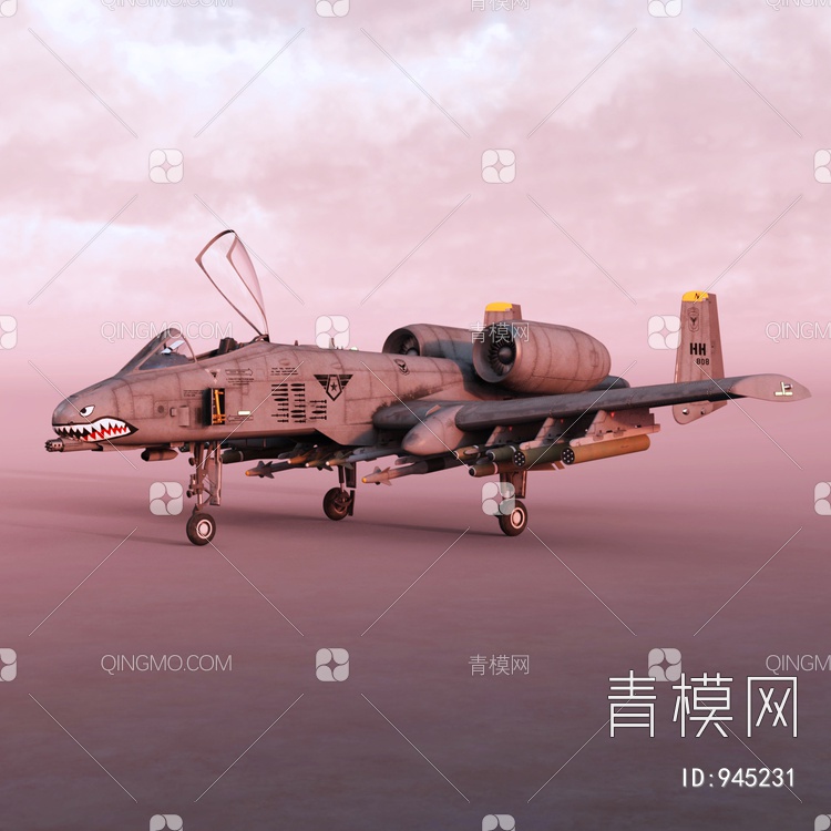 A10攻击战斗机3D模型下载【ID:945231】
