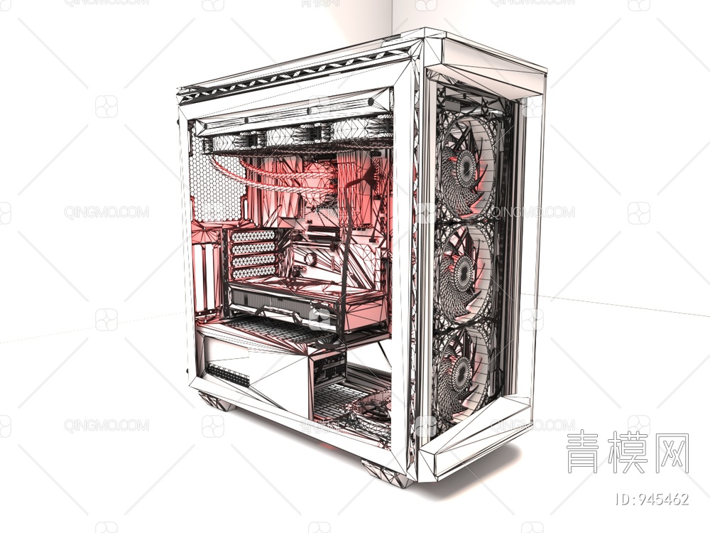 水冷电脑主机3D模型下载【ID:945462】