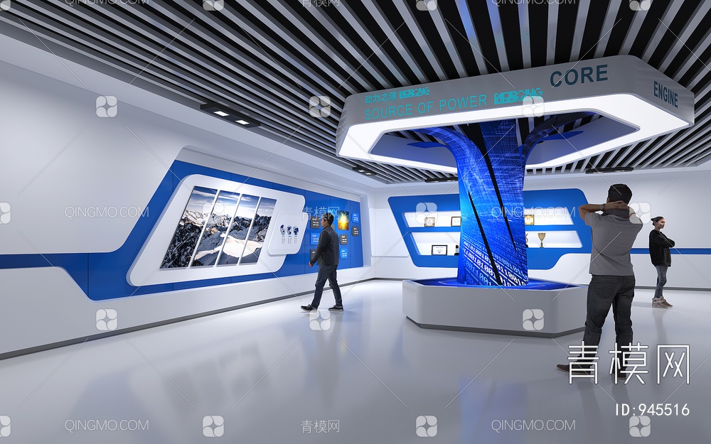 科技展厅，企业展厅，多媒体展厅，空间展厅3D模型下载【ID:945516】
