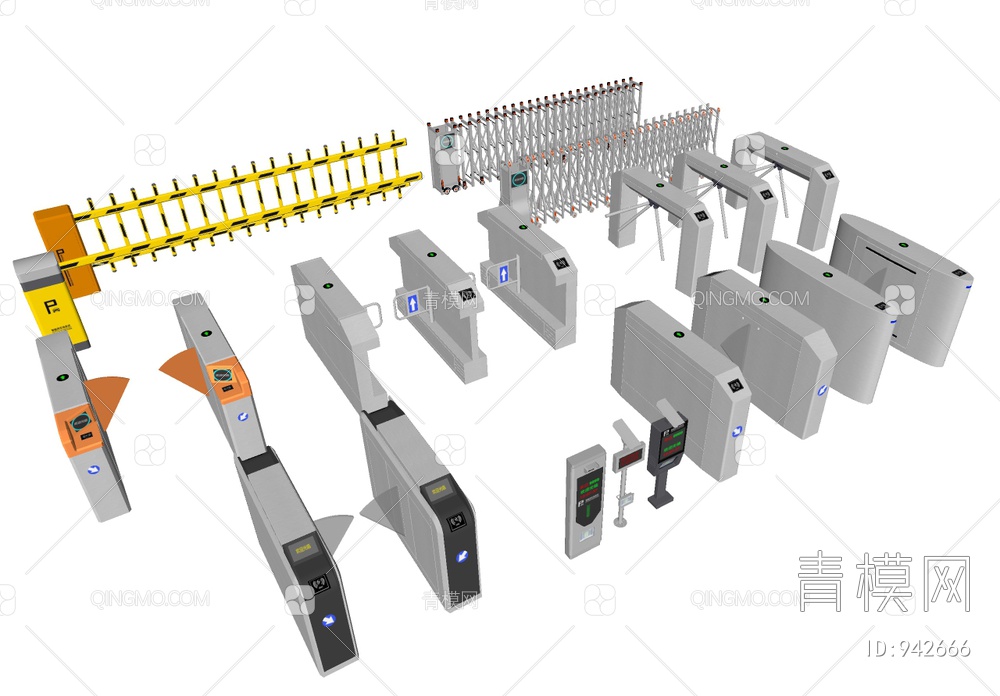 闸机SU模型下载【ID:942666】