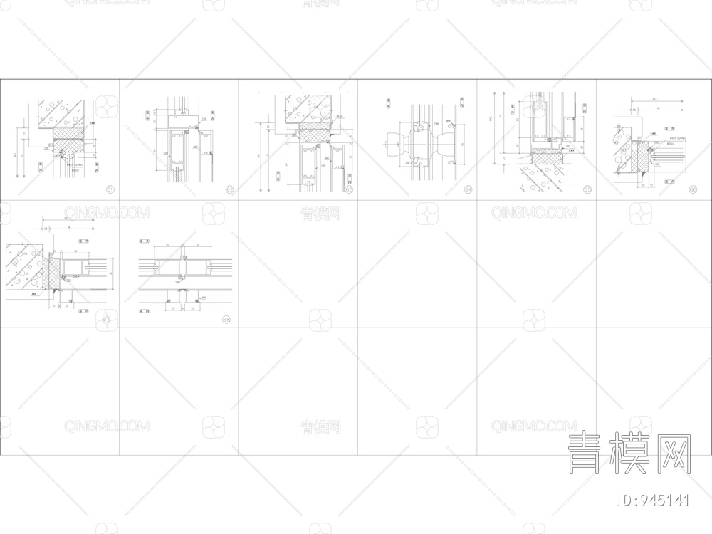 建筑门窗剖面大样【ID:945141】