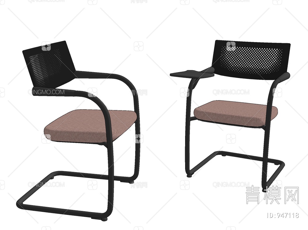 网布办公椅，工字椅SU模型下载【ID:947118】