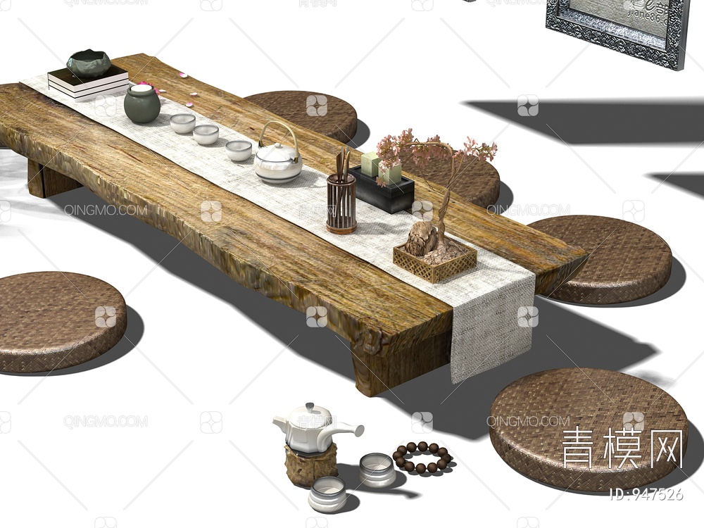 茶桌椅3D模型下载【ID:947526】