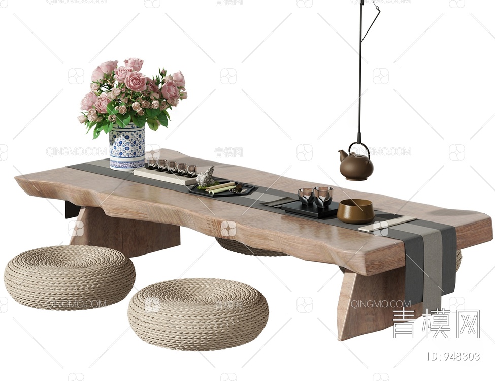茶桌椅组合3D模型下载【ID:948303】
