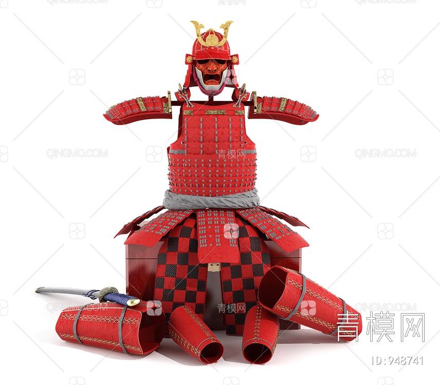 盔甲，武士铠甲3D模型下载【ID:948741】