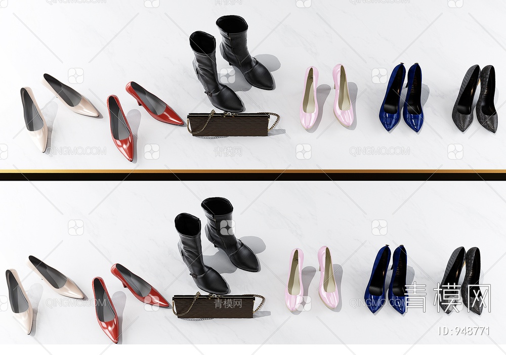 女士高跟鞋3D模型下载【ID:948771】