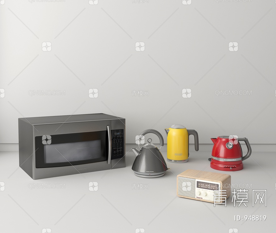 厨房 微波炉 彩色热3D模型下载【ID:948819】