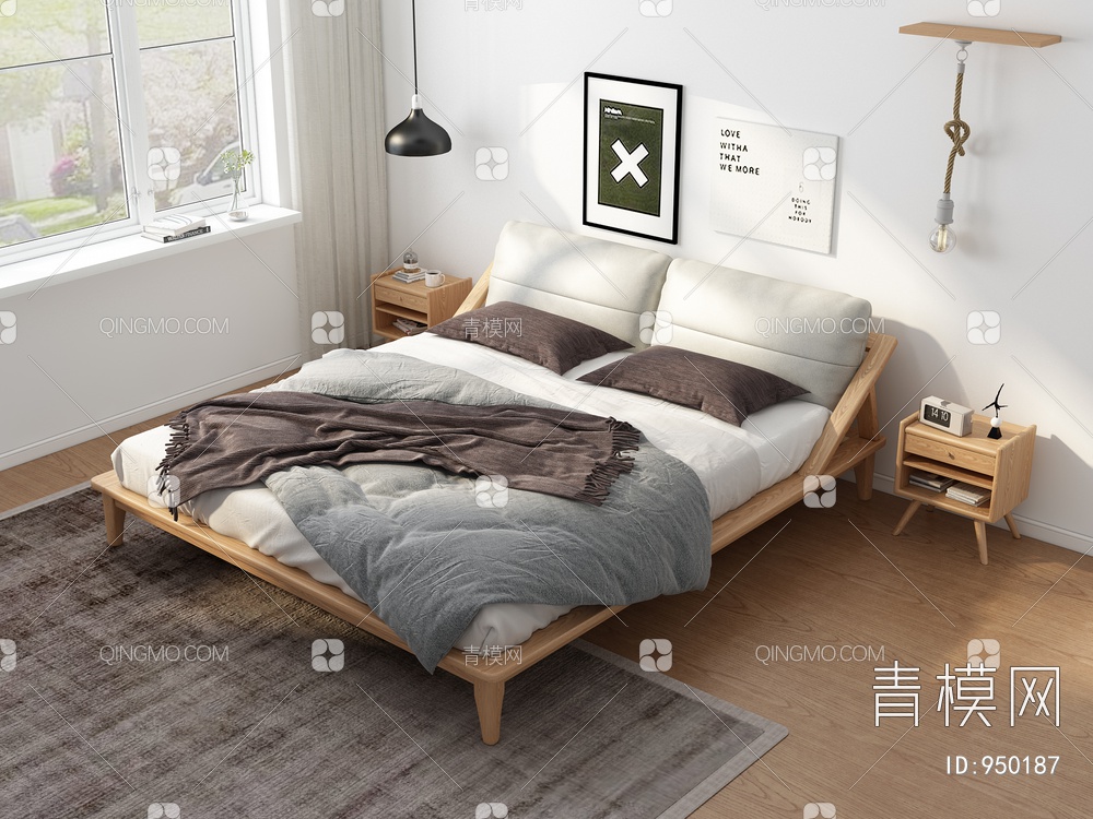 床，卧室3D模型下载【ID:950187】