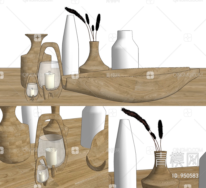 装饰品摆件组合SU模型下载【ID:950583】
