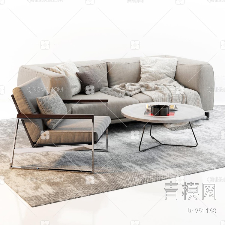 沙发茶几 休闲椅 装3D模型下载【ID:951168】