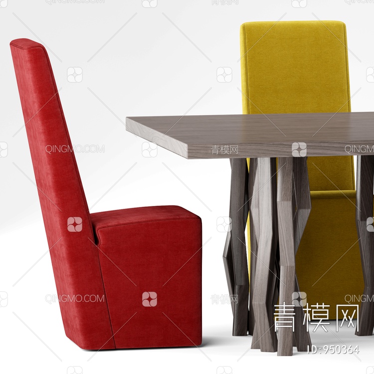 餐桌椅组合3D模型下载【ID:950364】